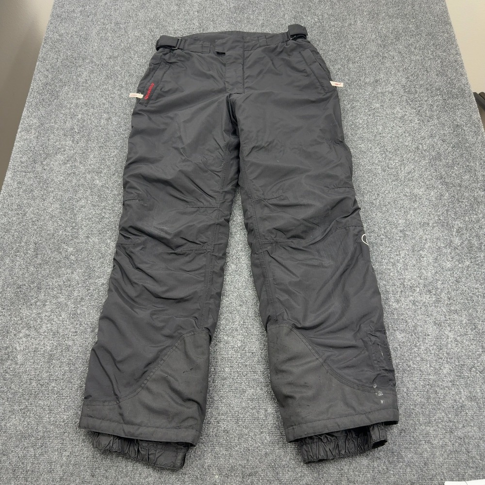 Quechua Ski Pants Mens M Black Polyester Recco Waterproof Snow‎ Winter Gorpcore